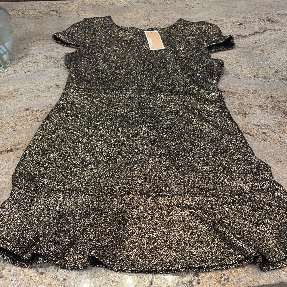 Michael Kors Sparkling Black and Gold Dress NWT